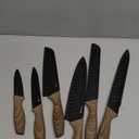 CAROTE 12PCS Knife Set, Stainless Steel Kitchen Knife Set with Nonstick Ceramic Coating Dishwasher Safe with 6 Blade Guards, Rustproof, Black