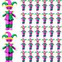50 Pcs Mini Mardi Gras Gnomes Figurines Miniature Mardi Gras Gnomes Figures Decorations to Hide and Seek Tiny Rubber Gold Green Purple Ornament for Carnival Party Gift Craft (Clown)
