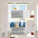 Cordless Vinyl Mini L Blinds 24" W x 64" H, 1" Slat White Horizontal Windows L Blind for Door, Shades, Camper, Light Filtering, Interiors, Arrive 1/2 Inch Narrower Indoor