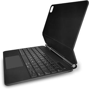 BT Magnetic Suction Touch Control Keyboard with Protective Shell Compatible with Pro 12.9'' 2018-2021 Black(with Backlight)