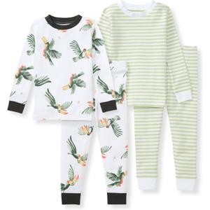 Burt's Bees Baby Boys' 2-Piece Long Sleeve Tee and Pants Organic Cotton Pajama Set (5T, Toucan)