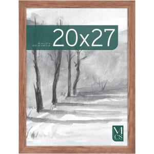 MCS Museum Poster Frame 20x27 Medium Oak Woodgrain, Vertical & Horizontal Wall Hanging Large Picture Frame for Photos, Posters & Art Prints (1-Pack)