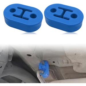 2Pcs Exhaust Hanger Rubber 2 Holes Adjustable Insulator Bushing Rubber Insulator High Density Rubber Universal for Car/SUV/Truck, Blue