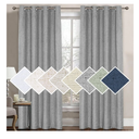 H.VERSAILTEX 100% Blackout Curtain for Bedroom 84 Inches Long Grommet Linen Face Full Light Blocking Curtain Drape for Living Room Thermal Insulated Linen Look Curtain 1 Panel, 52" W x 84" L, Dove