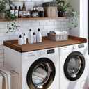 Gashell Washer Dryer Countertop, 27.5" x 54" Bamboo Washer and Dryer Countertop for Laundry Room Organization(Retro Brown), Standard