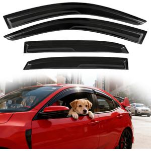 Rain Guards for Honda Civic 2016-2021 Hatchback Window Visors,Tape-On Side Window Deflector Wind Sun Visor for Civic Accessories(for 16-21 Hatchback)