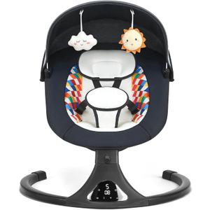 Baby Swing for Infants, Modern Infant Swings with Bluetooth & Remote Control, 5 Speed Motions, 12 Melodies, Portable for Newborns (Max 20 lbs Black)