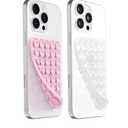 JingJinYY Anteel 2 Pack Double Sided Silicone Suction Cup Phone Case Mount, HandsFree Strong Grip Silicon Phone Holder for Selfies and Videos, Non Slip Phone Accessories (LightPink&Translucent)