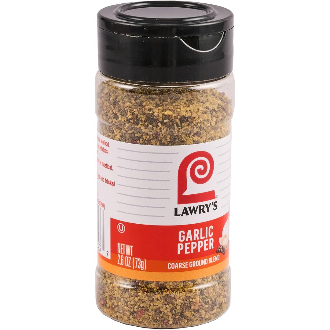 Lawry's Garlic Pepper Coarse Ground Blend, 2.6 oz (EXP 10/01/26)