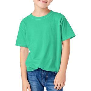 Boys Summer T Shirt Crew Neck Short Sleeve Solid Tees Comfortable Stylish Basic Tops Kids 5-14 Years