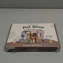 DIY Book Nook Kit - Bookend Diorama with LED - 3D Wooden Puzzle DIY Miniature House Kits - Bookshelf Insert Decor - Booknook Dollhouse Crafts Hobbies Gifts for Adults (Pet Shop)