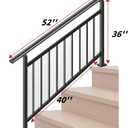Hand Rails for Outdoor StepsStair Handrail & Indoor Stair Railing KitRailings for Outdoor Steps for Fence & Outdoor Steps (1, Black-with Balusters, 4 Step)
