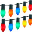 Vintage C9 LED Christmas Lights Outdoor, 150 Feet C9 String Lights with 75 Shatterproof C9 Bulbs, Waterproof Connectable Commercial Christmas Tree Lights for Outside Roofline Patio Decor, Multicolor