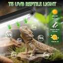 QZQ T5 UVB Reptile Light Fixture Combo Kit 24W, 10.0 UVB Light for Reptiles, Terrarium Hood Comes with Desert Reptile Lamp for Bearded Dragon, Gecko, Tortoise, Lizard