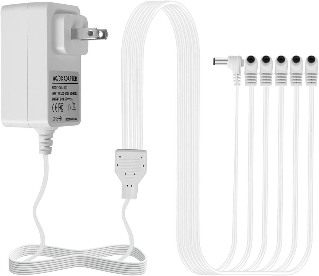 AC/DC 4.5V Power Adapter Compatible with Lemax Lighted Accessory 94564 84428 74707 44242 94565 94566 94527 for Christmas Micro Lighting Building Decoration