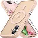 Vansdon for iPhone 16 Case, Compatible with MagSafe, Magnetic Translucent Matte Slim Protective Cover with 1 Screen Protector - Military-Grade Drop Protection (Chalk Pink)