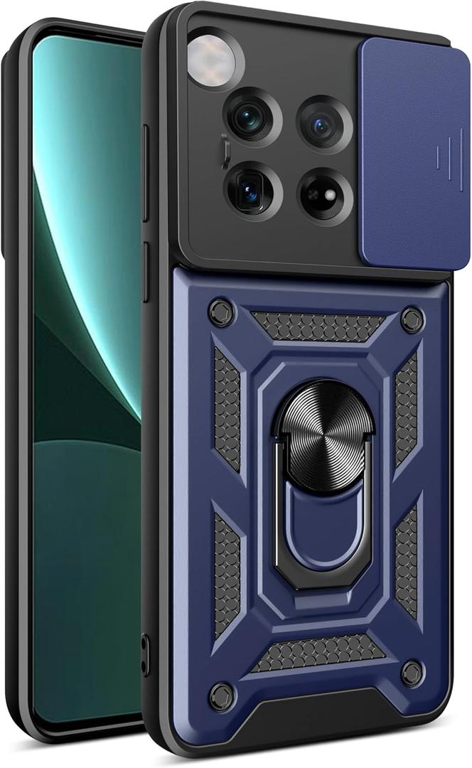 Compatible with OnePlus 12 Case Cover,with Slide Camera Lens Cover Compatible with OnePlus 12 5G PJD110 Case Blue
