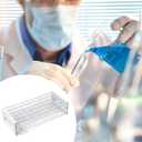 5 Pack Plastic Test Tube Rack, 50 Holes Lab Rack Holder for 16mm Tubes, Detachable, Transparent