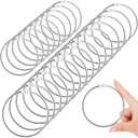 24 Pack 4 Inches Large Loose Leaf Binder Rings Curtain Hooks Rings Shower Hook for Bath Room Curtain Glide Smoothly Round Shower Rings Snap Joint Design (Silvery)