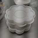 Potchen 12 Set Valentine's Day Heart Shaped Plate Party Set Ceramics to Paint Your Own Heart Plates with Brush Palette DIY Unpainted Paintable Kit for Wedding Valentines Galentines Party Favor