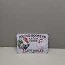 Chicken Lover Gift Idea - Humorous Metal Coop Sign, Farm Animal Tin Art for Home, Kitchen, Garden, 8x12 Inch Vintage Style Decorative Plaque with Holes