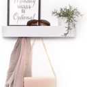 xympo Modern Wall-Mounted Coat Rack with Shelf  Heavy-Duty Steel, 5 Sturdy Hooks, Powder-Coated Finish, Space-Saving Entryway Organizer with Mounting Hardware  Sleek & Minimalist Design (White)