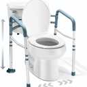 Medical king Toilet Safety Rail - Adjustable Detachable Toilet Safety Frame with Handles Heavy-Duty Toilet Safety Rails Stand Alone - Toilet Safety Rails for Elderly, Handicapped - Fits Most Toilets