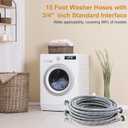 15 FT Washing Machine Hose,Long Washer Water Supply Hoses Hot And Cold Connection(2Packs),Washer Machine Hose Universal Fit for All Standard Wash Machines-by MIFLUS