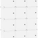 C&AHOME Cube Storage Organizer with Doors, 12-Cube Shelves, Closet Cabinet, DIY Plastic Modular Bookshelf Ideal for Bedroom, Living Room, 36.6L x 12.4W x 48.4H Milky USHS3012M-DOOR