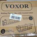 VOXOR Railing Planter Boxes, 24 Inch Window Boxes Planters, Balcony Planters with Adjustable Brackets & Coco Liner & Support Rod for Outdoor Fence, Deck, Porch, and Patio Gardening, 2 Pack