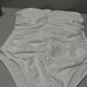 Floerns Women's One Piece Swimsuit Ruched Strapless Tummy Control Bandeau Bathing Suits XL