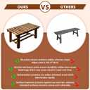 35.5" Outdoor Garden Bench, Weatherproof 2-Person Backless Wooden Bench with Mortise-Tenon Structure for Garden, Lawn, Porch, Backyard Brown