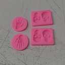 Patelai 4 Pcs 3D Halloween Skull Silicone Mold Skeleton Hands Fondant Cake Pan Mold Pumpkin Maple Leaf Chocolate Candy Clay Mould for Party DIY Cake, Pudding,epoxy Resin(Pink,Skull)