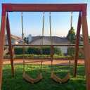 JKsmart 2 Pack Kids Swing Seat, Heavy Duty Rope Play Secure Children Swings Set, Toddler Swing Chair for Outdoor/Indoor/Playground/Home/Tree, with Snap Hooks and Straps,440 lbs Capacity, Brown