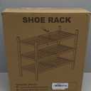 3 Tier Bamboo Shoe Rack Organizer with Free Shoe Horn - Stackable, Free Standing Shoe Shelf for Entryway and Closet, Small Spaces, Black (Upgraded Reinforced Frame) (27" x 11.1" x 19.5")