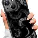 SEXYMOM Magnetic for iPhone 15 Case - Wireless Charging Compatible,Military Drop Tested Cover,Cute Floral Design for Women and Girls,Slim Fit Translucent Matte Phone Case - King Cobra