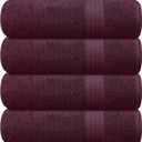 GLAMBURG Premium Cotton 4 Pack Bath Towel Set - 100% Pure Cotton - 4 Bath Towels 27x54 - Ideal for Everyday use - Ultra Soft & Highly Absorbent - Burgundy