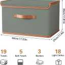 Tuza 4 Pack Storage Bins with Lids, Collapsible Closet Organizer Container, Fabric Organizer Box with Handles, Decorative Storage Boxes with Lids for Organizing Clothes, Blanket, Grey, Large