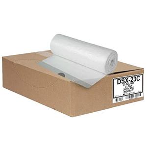 Aluf Plastics 23-26 Gallon 0.9 MIL Clear Garbage Bags With Drawstrings Fits Slim Jim Trash Cans - 28.5" x 39" - Pack of 200 - For Home, Office, Industrial, & Municipal