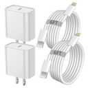 iPhone Fast Charger, iPhone Charger Fast Charging 2Pack PD 6FT Type C Quick USB C to Lightning Cable Cord Fast Charger iPhoneUSB C Wall Block Plug for iPhone14 13 12 11 Pro Max XR XS X, iPad, AirPods