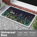 Rnivvi Front Door Mat, 30"x17" Flower Theme Indoor Outdoor Welcome Mat, Heavy Duty Low Profile Anti-Slip Entryway Rug for Home Entrance, Floor, Patio Entry & Mud Room, Cute Black Floral Decor Doormat