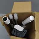 Floor Scrub Brush with Long Handle, 3 in 1 Scrape and Heavy-Duty Stiff Bristle Scrubber Brush for Cleaning Shower Bathroom, Patio, Pool, Garage, Kitchen, Wall and Deck (White, 1 Pack)