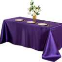 Horbaunal Purple Satin Tablecloth 60 x 102 Inches Rectangle Satin Table Cover Bright Silk Table Cloth Smooth Table Decoration for Wedding Party Banquet