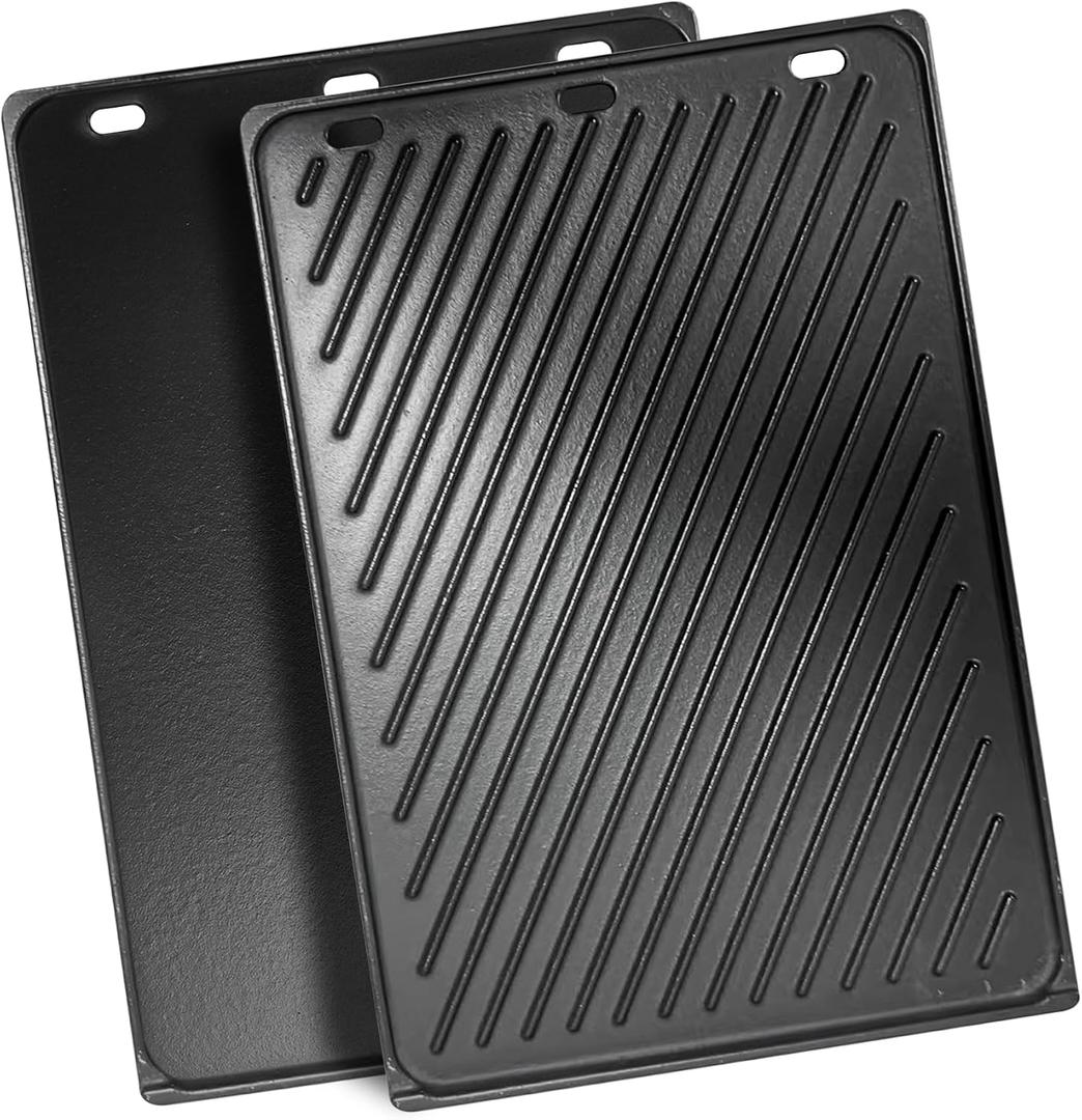 SafBbcue Upgrade Genesis 300 Series Griddle for Weber Genesis E-310 E-320 E-330 S-310 S-320 S-330 EP-310 EP-320 EP-330 Weber Genesis 300 Grill Parts Reversible Cast Iron Griddle 7528 7524