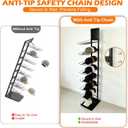 8 Tier Metal Hat Display Rack, Metal Hat Stands,Holds Up to 70 Caps, Anti-Tip Safety Chain, Top Advertising Panel, Commercial Retail Display