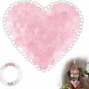 Novabright 200 Pcs Pink Capiz Shells 2" Round Natural Shells with 2 Holes, 100pcs 0.5'' Split Rings and 1 Fishing Wire for Seashell Wind Chimes Curtain DIY Craft Hanging Wedding Home Decor