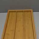 Purawood Kitchen Drawer Organizer - Expandable Utensil Drawer Organizer for Kitchen, Cutlery Tray & Silverware Organizer, 3-5 Slots - Bamboo Organizer for Utensils & Flatware (Natural)