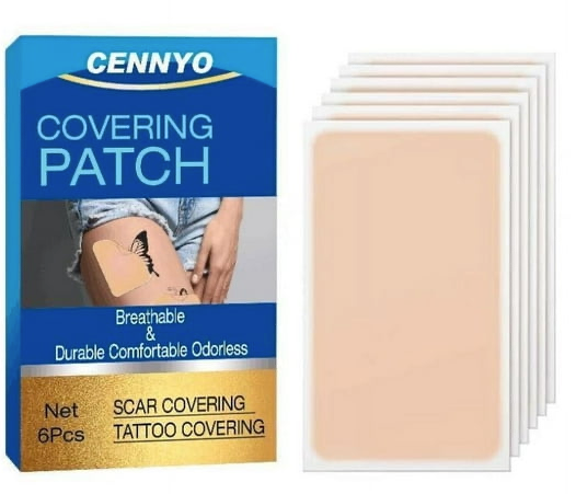 Tattoo Cover Up Patch, 6 Pcs Ultra-Thin Waterproof Tattoo Cover Up Tape for Tattoos, Scars and Birthmarks