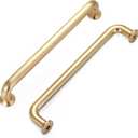 Malimali 10 Pack 5 Inch Brushed Brass Kitchen Cabinet Handles Copper Gold Cabinet Pulls Antique Dresser Drawer Pulls Farmhouse Kitchen Hardware for Cabinets Cupboard Closet (5"/128MM Hole Centers)