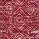 Wonnitar Moroccan Washable 3x5 Rug for Living Room, Non-Slip Chrisrmas Rug for Entryway, Low Pile Soft Farmhouse Area Rug for Bedroom Entry Kitchen Basement (Red,3'x5')